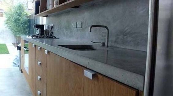 kitchen design, concrete kitchen desk
